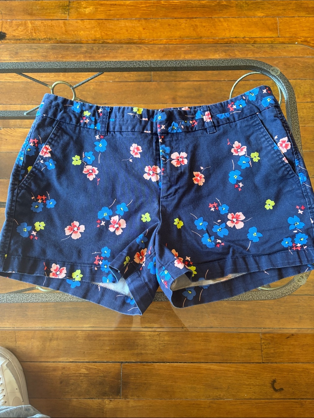 GAP Navy Floral Cotton Bermuda Shorts